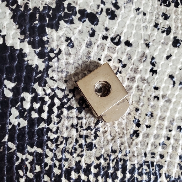 Furla Top Handle Leather Evening Bag Crossbody Purse Snakeskin Print - Picture 10 of 14